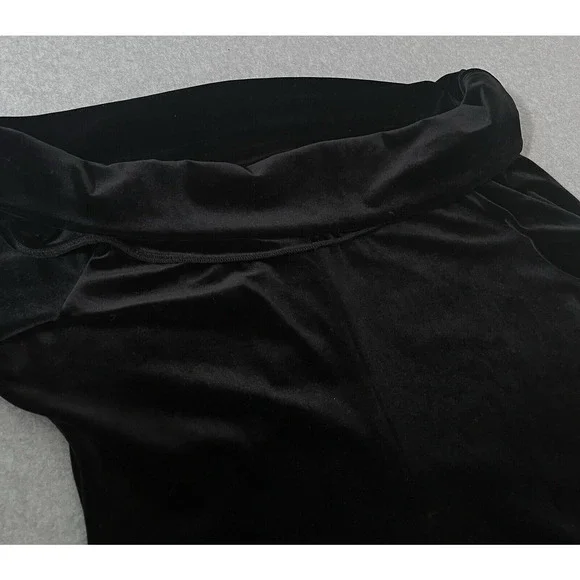 Posh Black Velvet Maxi Gown Dress Boat Neck /Cowl Neck Goth Classy Event Sexy - Picture 6 of 14